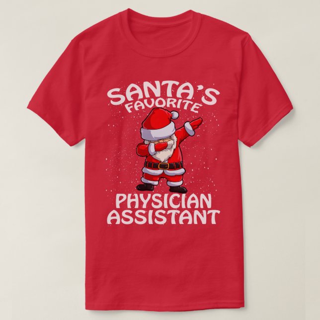 Camiseta Santas Favoritas Médico Assistente de Natal (Frente do Design)