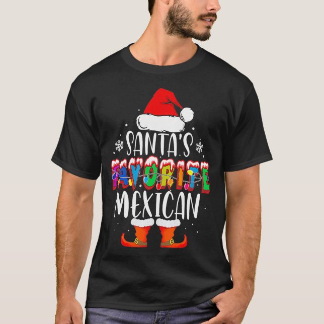 Camiseta Santas Favoritas Mexicanas Engraçadas Papais noeis (Frente)