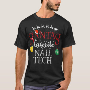 Camiseta Santas Favoritas Nail Tech Natal Nail Nail