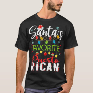 Camiseta Santas favoritas porto-riquenho de Natal Claro