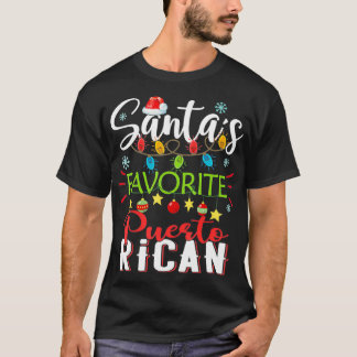 Camiseta Santas favoritas porto-riquenho de Natal Claro