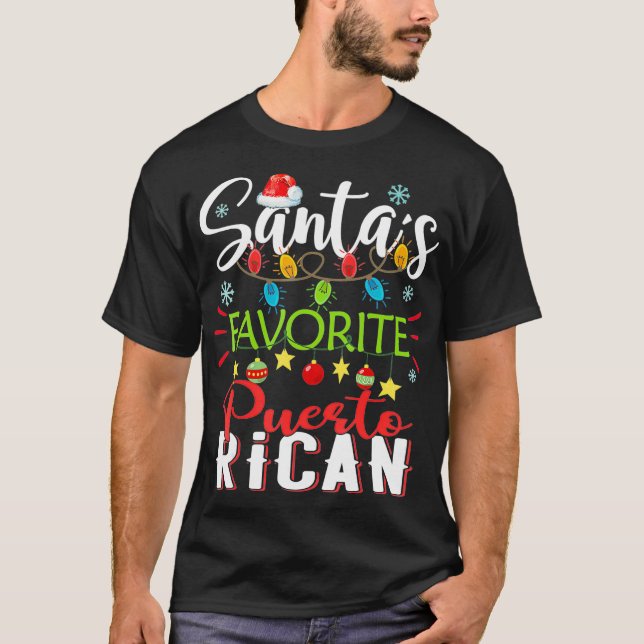 Camiseta Santas favoritas porto-riquenho de Natal Claro (Frente)