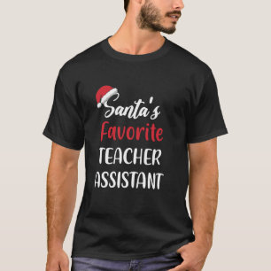 Camiseta Santas Favoritas Professor Assistente de Natal Eng