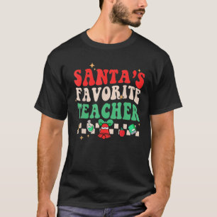 Camiseta Santas Favoritas Professora Engraçado Natal Groovy