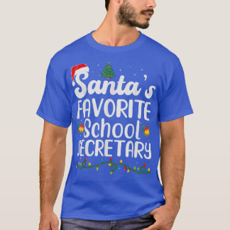 Camiseta Santas Favoritas Secretária da Escola de Natal Eng