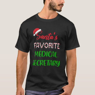 Camiseta Santas Favoritas Secretária Médica Gift Funny Chri