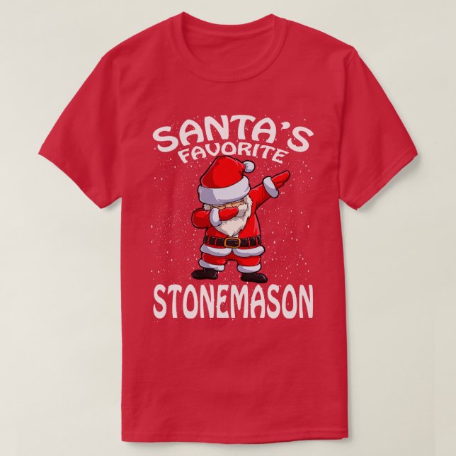 Camiseta Santas Favoritas Stonemason Christmas (Frente do Design)