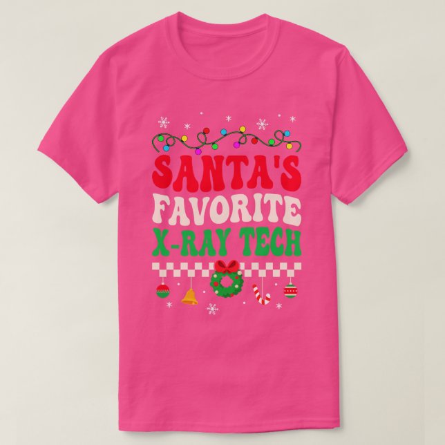 Camiseta Santas Favoritas Xray Tech Retro Natal (Frente do Design)