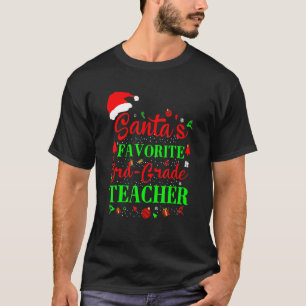 Camiseta Santa's Favorite 3rd Grade Teacher Xmas Santa Chri