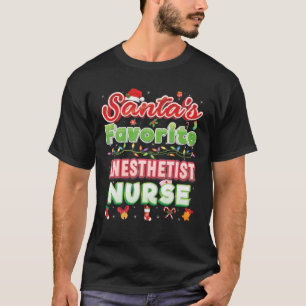 Camiseta Santa's Favorite Anesthetist Nurse Christmas Santa