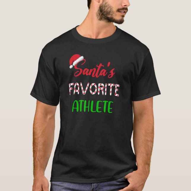 Camiseta Santas Favorite Athlete   Funny Athletics Christma (Frente)