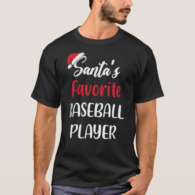 Camiseta Santas Favorite Baseball Player   Christmas Baseba (Frente)