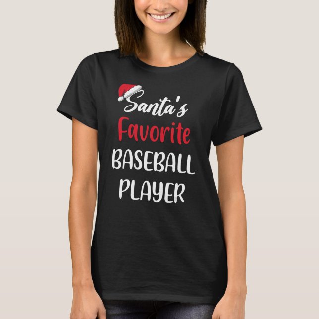 Camiseta Santas Favorite Baseball Player   Christmas Baseba (Frente)