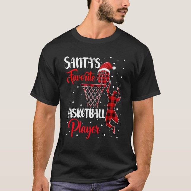 Camiseta Santa's Favorite Basketball Player Christmas Quote (Frente)