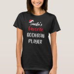 Camiseta Santas Favorite Bodhrán Player Christmas bodhrán<br><div class="desc">Santas Favorite Bodhrán Player de Natal Bodhrán 1</div>