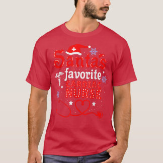 Camiseta Santas Favorite Cardiac Nurse Christmas