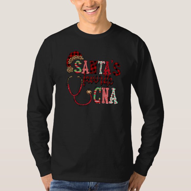 Camiseta Santa's Favorite CNA Certified Nursing Assistant N (Frente)