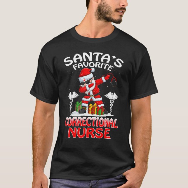 Camiseta Santa's Favorite Correctional Nurse Christmas Matc (Frente)