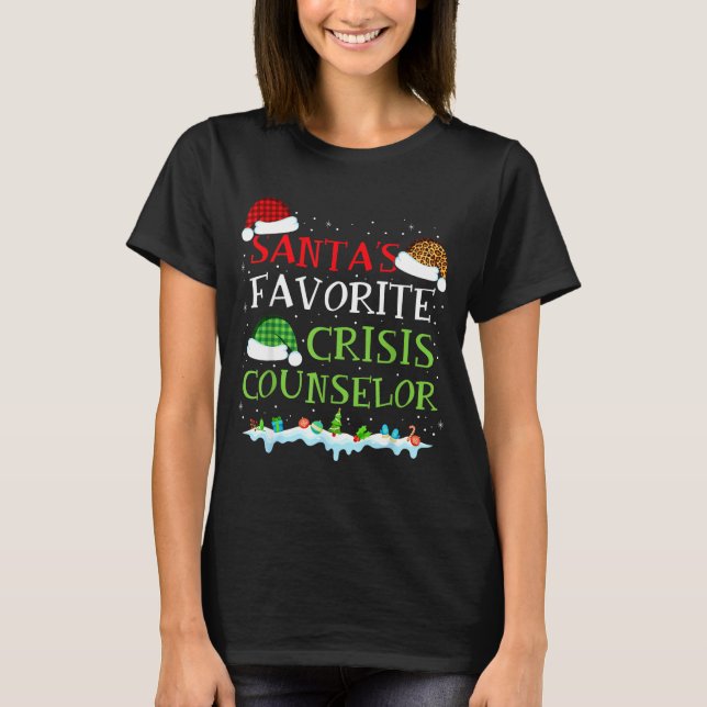 Camiseta Santa's Favorite Crisis Counselor Fun Christmas  (Frente)