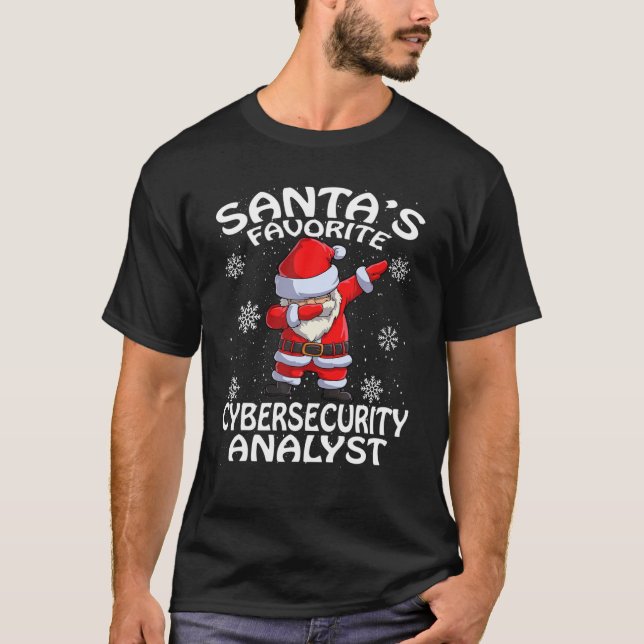 Camiseta Santa's Favorite Cybersecurity Analyst Christmas (Frente)