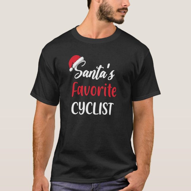 Camiseta Santas Favorite Cyclist   Christmas Cycling   (Frente)