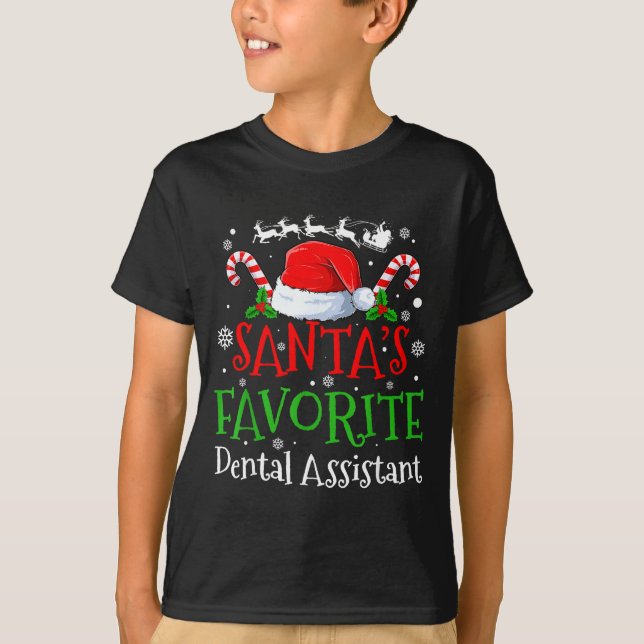 Camiseta Santa's Favorite Dental Istant Christmas Party  (Frente)