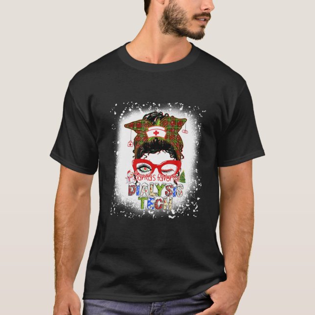 Camiseta Santa's Favorite Dialysis Tech Christmas Pajama Li (Frente)