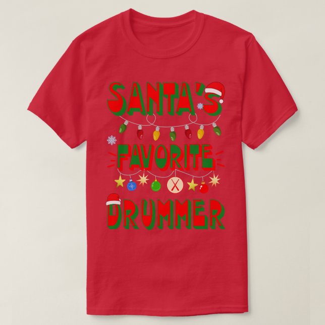 Camiseta Santas Favorite Drummer (Frente do Design)