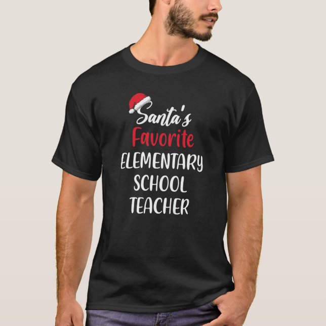 Camiseta Santas Favorite Elementary School Teacher  Christm (Frente)