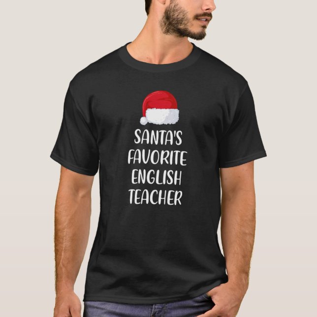 Camiseta Santas Favorite English Teacher Christmas (Frente)