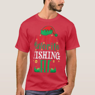 Camiseta Santas Favorite Fishing Elf Christmas Matching 