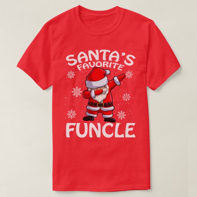 Camiseta Santas Favorite Funcle Natal (Frente do Design)