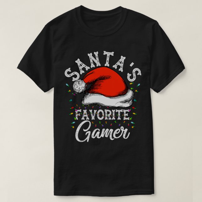 Camiseta Santa's Favorite Gamer Funny Christmas Gift For Ga (Frente do Design)