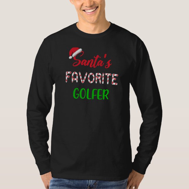 Camiseta Santas Favorite Golfer  Funny Golf Christmas (Frente)
