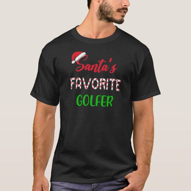 Camiseta Santas Favorite Golfer  Funny Golf Christmas (Frente)