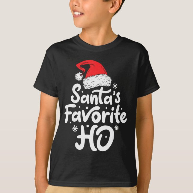 Camiseta Santa's Favorite Ho Funny Christmas Women Xmas San (Frente)