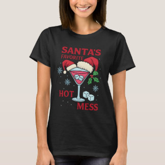 Camiseta Santa's Favorite Hot Mess Martini Print | Icy Xmas