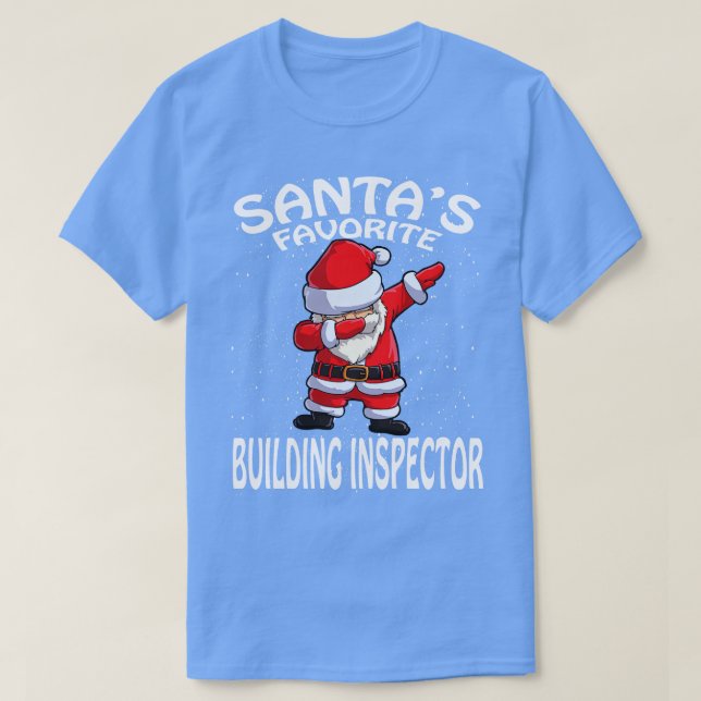 Camiseta Santas Favorite Inspetor de Prédio Natal (Frente do Design)