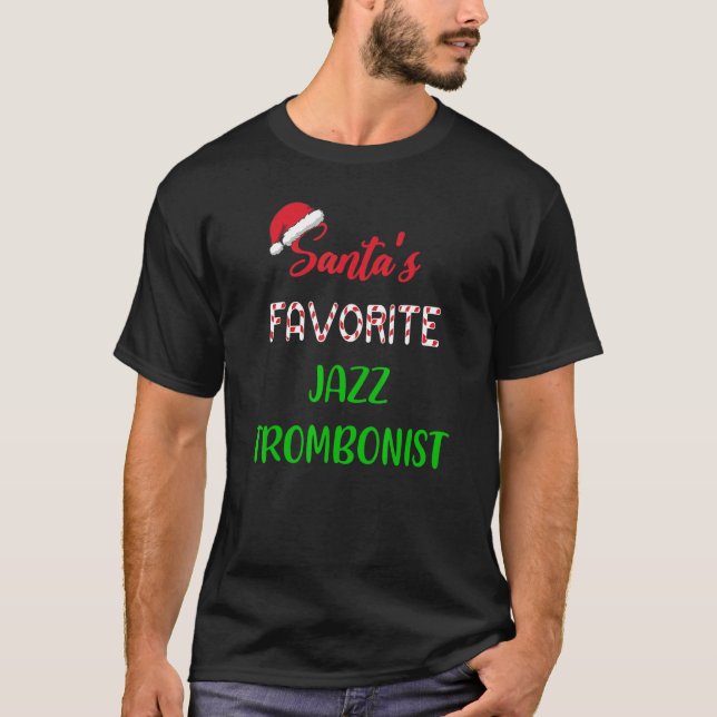 Camiseta Santas Favorite Jazz Trombonist   trombone Christm (Frente)
