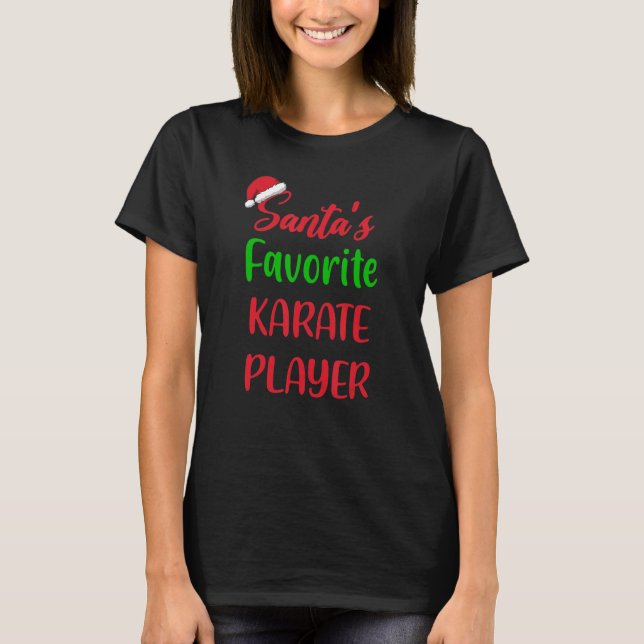 Camiseta Santas Favorite Karate Player     Karate Christmas (Frente)