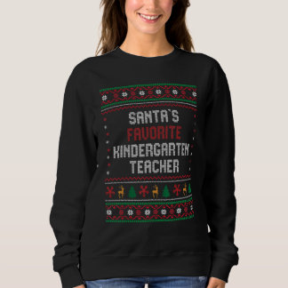 Camiseta Santas Favorite Kindergarten Teacher Chritsm