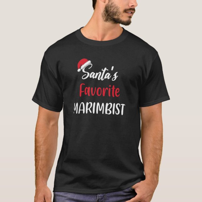 Camiseta Santas Favorite Marimbist   Christmas marimba   (Frente)