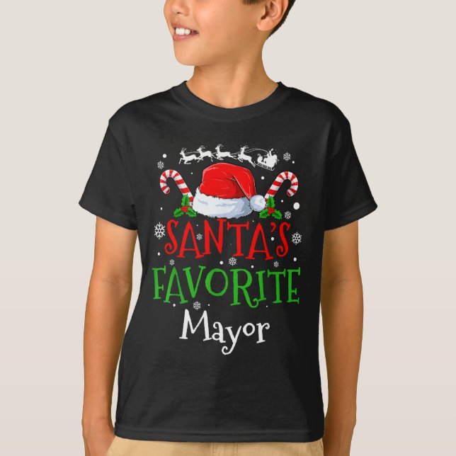 Camiseta Santa's Favorite Mayor Christmas Party  (Frente)