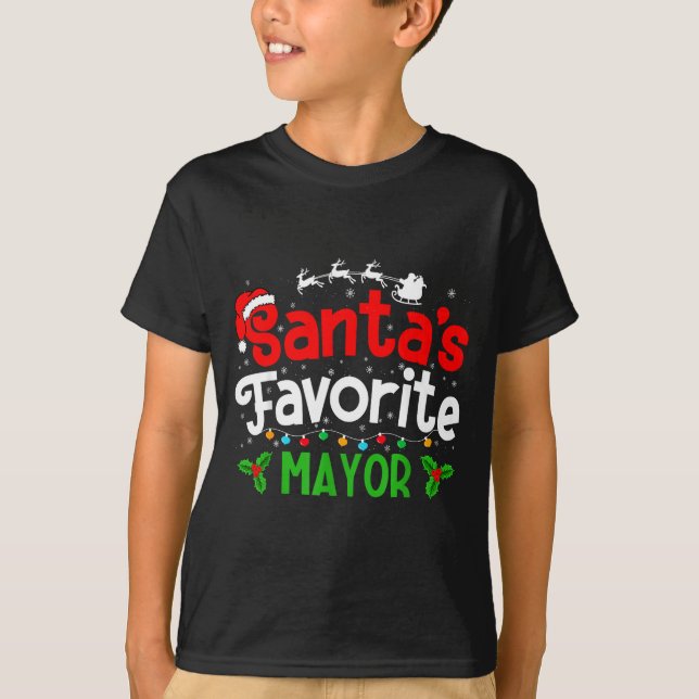 Camiseta Santa's Favorite Mayor Christmas Party  (Frente)
