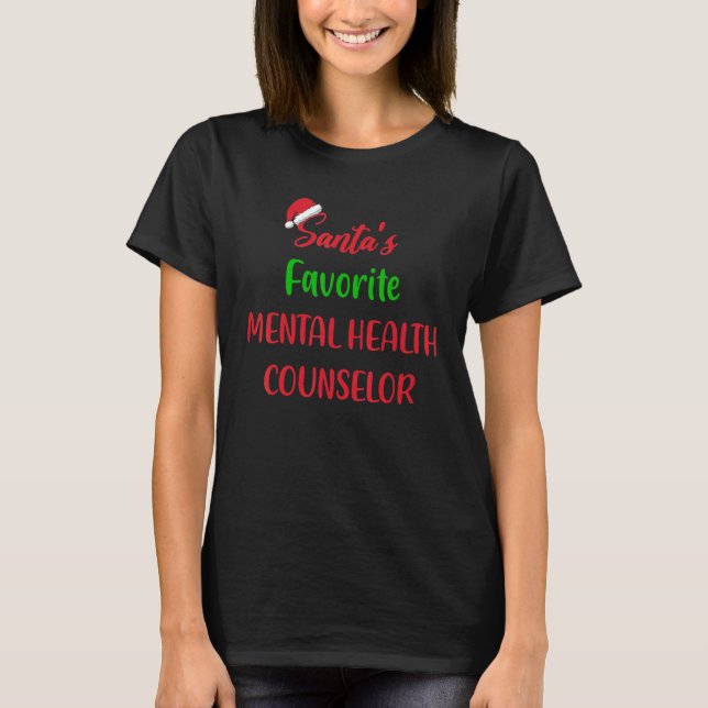 Camiseta Santas Favorite Mental Health Counselor   Christma (Frente)