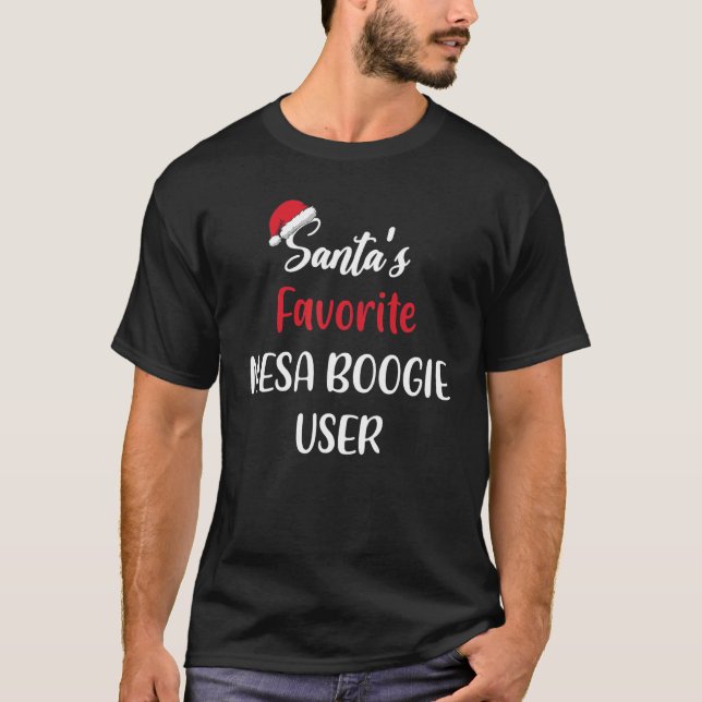 Camiseta Santas Favorite Mesa Usuário do Boogie mesa de Nat (Frente)