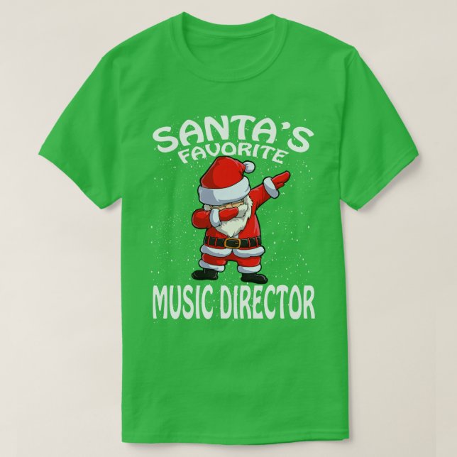 Camiseta Santas Favorite Music Diretor no Natal (Frente do Design)