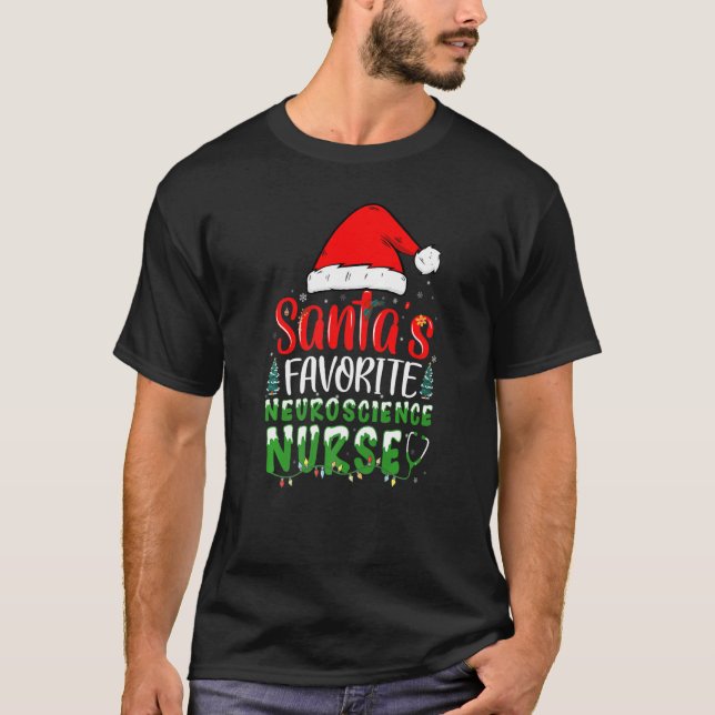 Camiseta Santa's Favorite Neuroscience Nurse Christmas Neur (Frente)