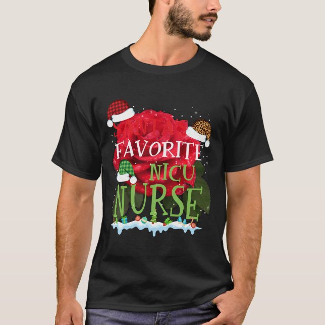 Camiseta Santa'S Favorite Nicu Nurse Funny Christmas Gift (Frente)