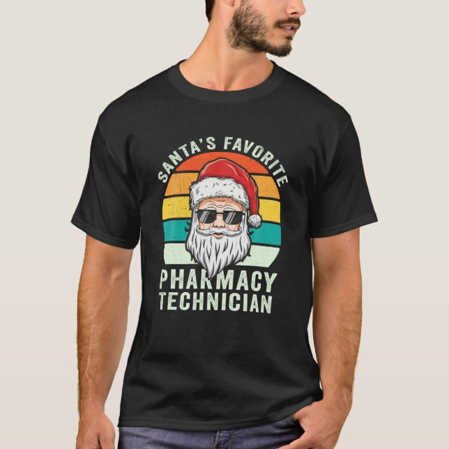 Camiseta Santa's Favorite Pharmacy Technician Christmas Pha (Frente)